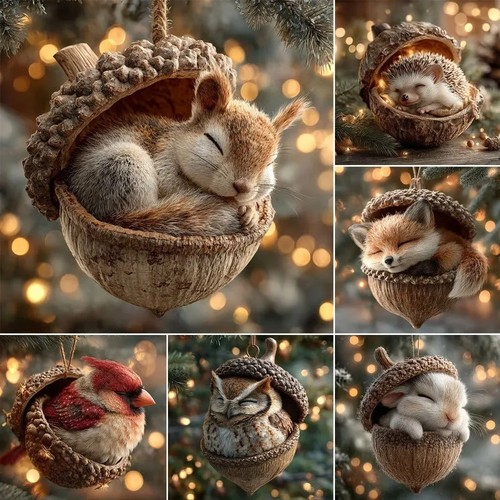 Forest animal acorn cozy - acorn,