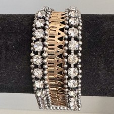 Bracelet Stella & Dot Rhinestone Gold Silver Tone