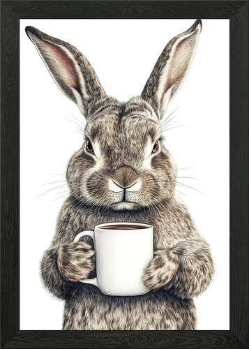 Coffee rabbit framed wall - coffee,