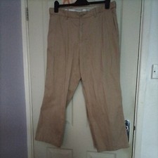 Mens Chino Trousers. Atlantic Bay, BHS. Size 36. Pockets. Inside leg 27". Beige.