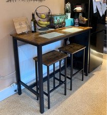 Bar Table Stools Set Rustic