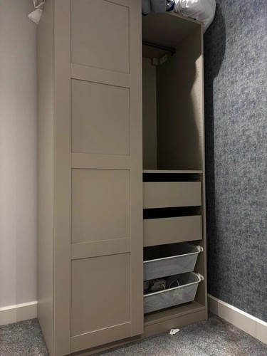 Beige freestanding wardrobe - freestanding,