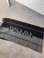 PRADA Wool Logo Scarf Unisex