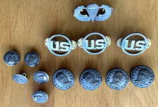 US Army Collar Badges Parachute Para Jump Wings Air Corp Buttons