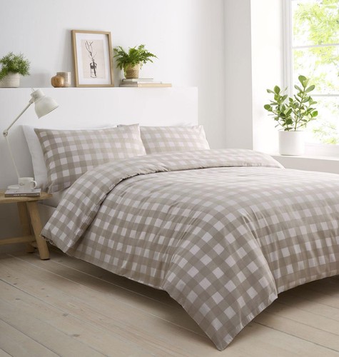Gingham duvet set quilt cover