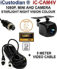 iC-CAM4V-AHD HD 1080P VEHICLE CAR CCTV CAMERA. STARLIGHT NIGHT VISION + 5M CABLE