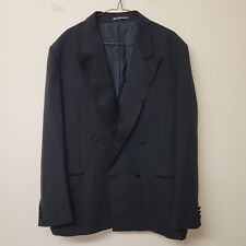 Chatsworth Mens 44L Vintage Tuxedo Blazer Suit Jacket Black Wool Luxury Dinner