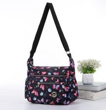 LADIES GIRLS CRINKLE NYLON CROSSBODY BAG - LIGHTWEIGHT SHOULDER & MESSENGER BAG