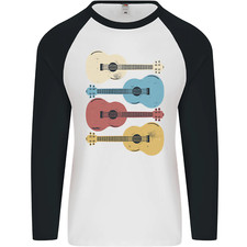 Four Ukulele Guitars Mens L/S Baseball T-Shirt