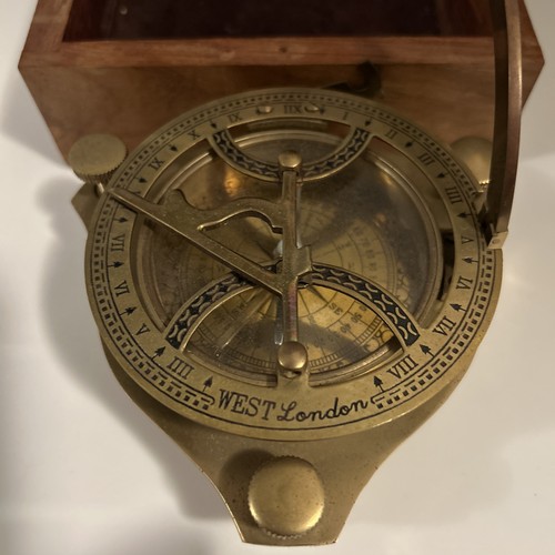 Brass marine compass sundial - brass, /