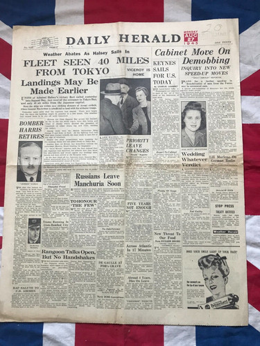 Original 1945 ww2 newspaper - original,