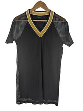 Topshop Mesh Dress,Sporty Black & Yellow V-Neck ,Basketball Style Top, Size 8