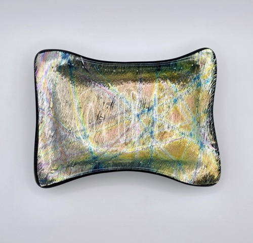 Fused art glass soap trinket - glass,