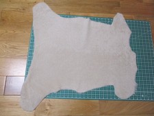 Beige -Part REAL SHEEPSKIN hide - 5mm soft curly pile 3.5+sq ft -  HR054