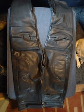 Vintage Leather Womens Motorcycle Trousers Sise 32 Black Rhino 