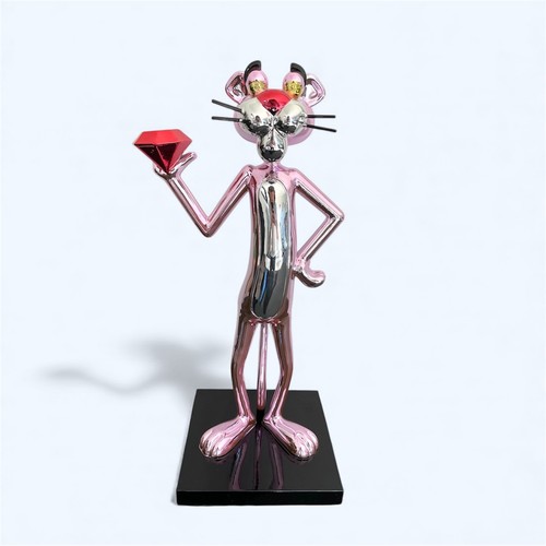 Pink panther sculpture - panther,