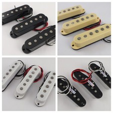 STRATOCASTER PICKUP SET Alnico V Magnets Staggered Pole Height White Cream Black