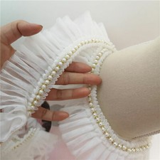 Beaded Pleated Lace Trim By