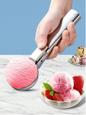 Premium Stainless Steel Ice Cream Scoop with Trigger Heavy Duty Non-Stick