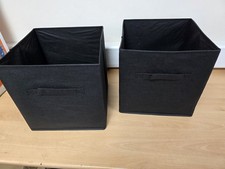 2 Storage Box Black Cube Wardrobe Storage Organiser Canvas Storage Box-30X30CM