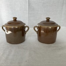 2x Royal Worcester Pots Brown