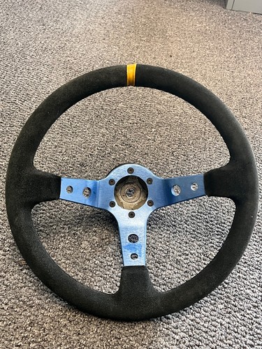 Deep dish 350mm suede - suede, steering