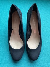F & F Black Sensitive Sole Heeled Faux Suede Shoes Size 8 Used Once