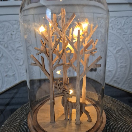 Deer holiday cloche with - deer,