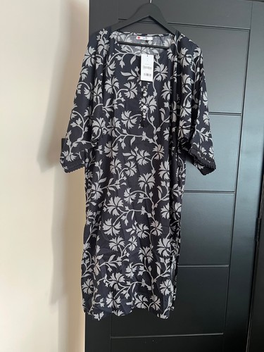 Khaadi black floral kurta - black,