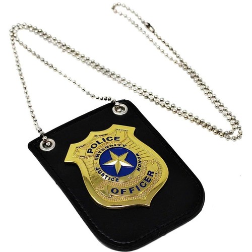 Police badge with chain and - badge,