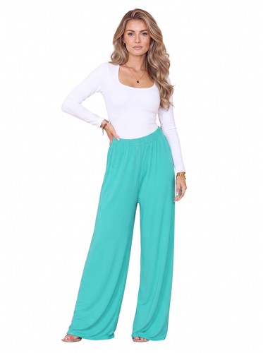 Ladies plain palazzo trousers - plain,