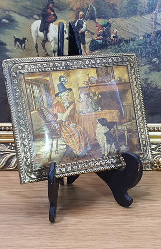 Brass wall plaque scene - plaque,