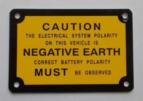 Negative earth plate - negative,