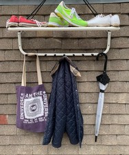 Vintage collectable Ikea 1980s metal coat rack and shelf