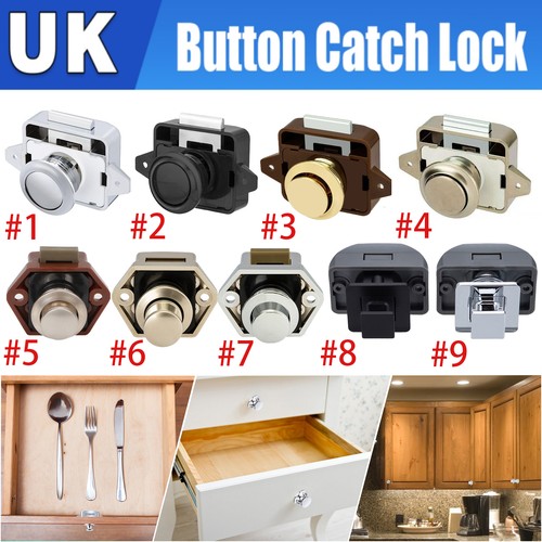 Push button catch lock - push,