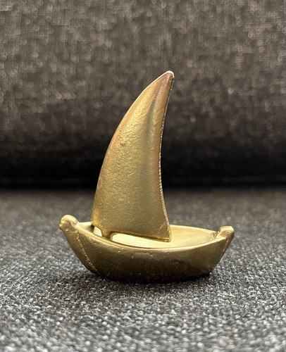 Tiny brass vintage sailing