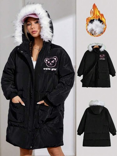 Shein ezwear cute girl parka - cute,