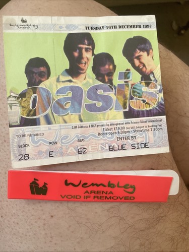Oasis ticket and wristband - oasis,