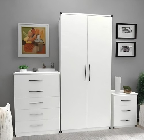 Pre built white wardrobe - pre, set