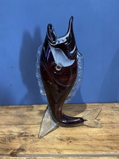 Vintage Retro Glass Fish Vase