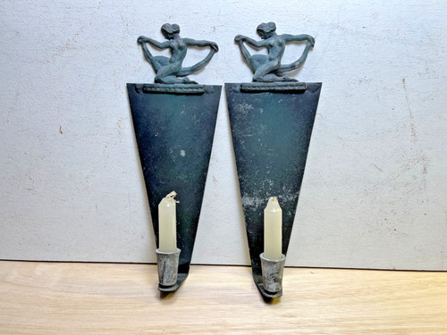 Vintage art deco pair wall - vintage,