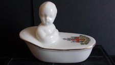 CRESTED CHINA BABY IN THE BATH - BOROUGH OF GILLINGHAM KENT CREST