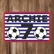 Blue And White Striped Name Plate Kids Bedroom Door Sign Personalised Name