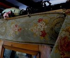 A FABULOUS MORCEAU OF ANTIQUE FRENCH WOVEN FLORAL TAPESTRY PANEL ~ 1800's