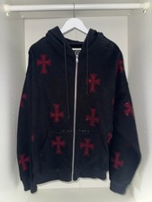 Black and Red Unknown London Rhinestone Hoodie - Size M