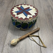 Vintage rawhide drum tribal - vintage,