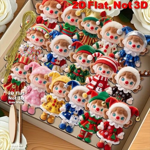 12pcs colorful christmas doll - colorful,