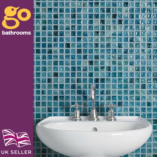 Aqua lagoon gloss glass - lagoon, mosaic