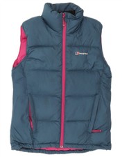 BERGHAUS Womens Padded Gilet UK 12 Medium Navy Blue Polyester BV06