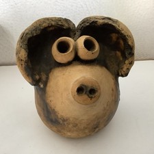 Vintage John Hughes Groggs Stoneware Pig Ornament